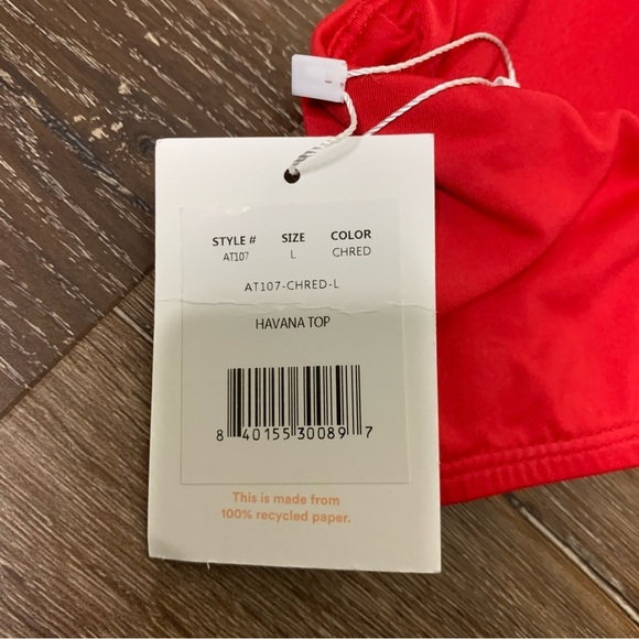 Andie Womens red Havana top/ cheeky bottom bikini swimsuit L - Picture 7 of 10